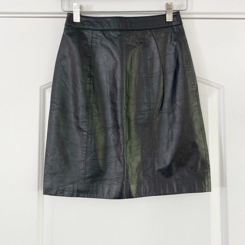 Vintage Byrnes & Baker Genuine Leather Skirt - 4